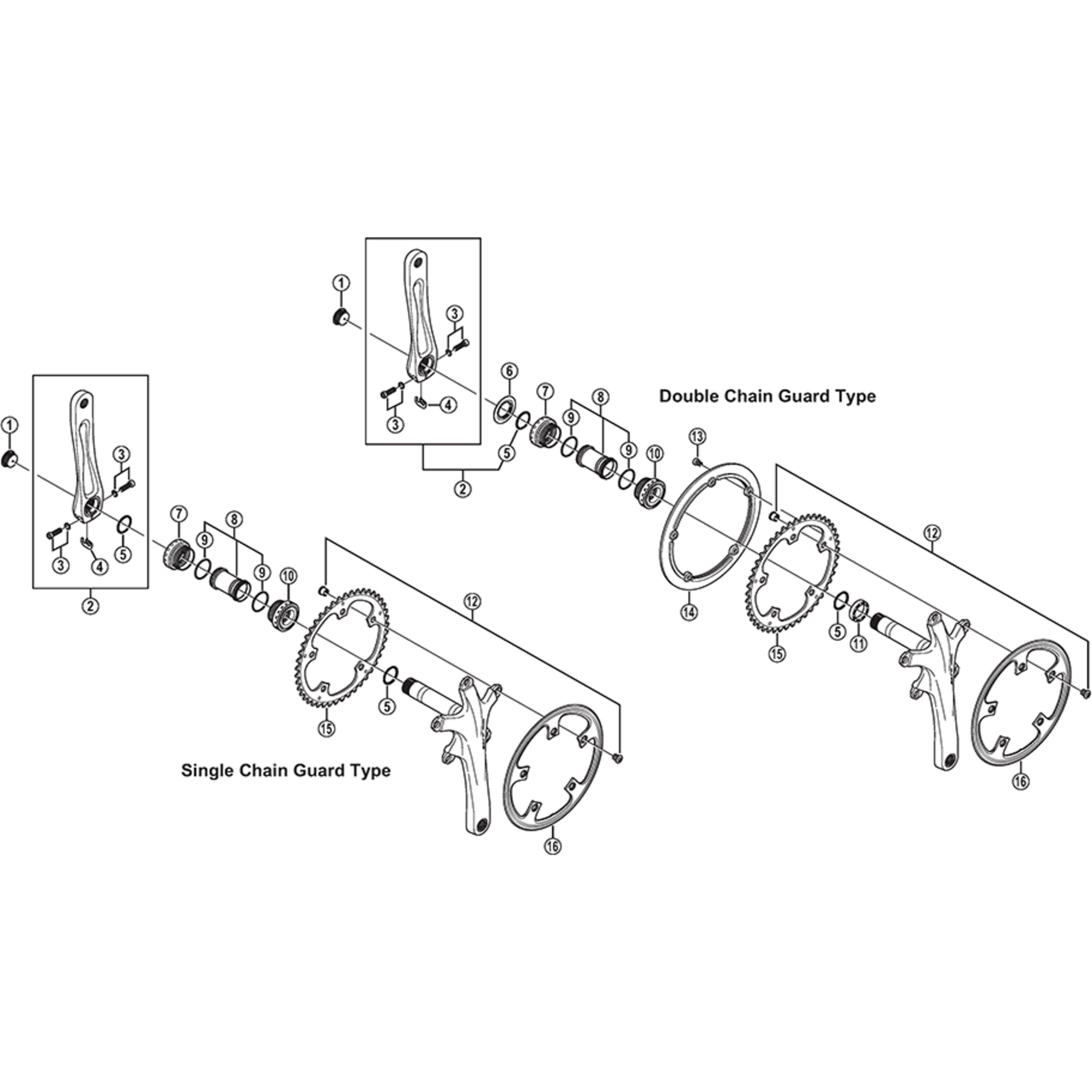 FC-S500 chain ring fixing bolt set M8