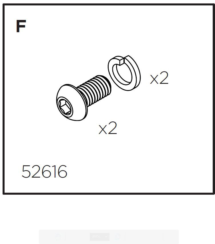 Pack'n Pedal Hook fixing bolts with washers
