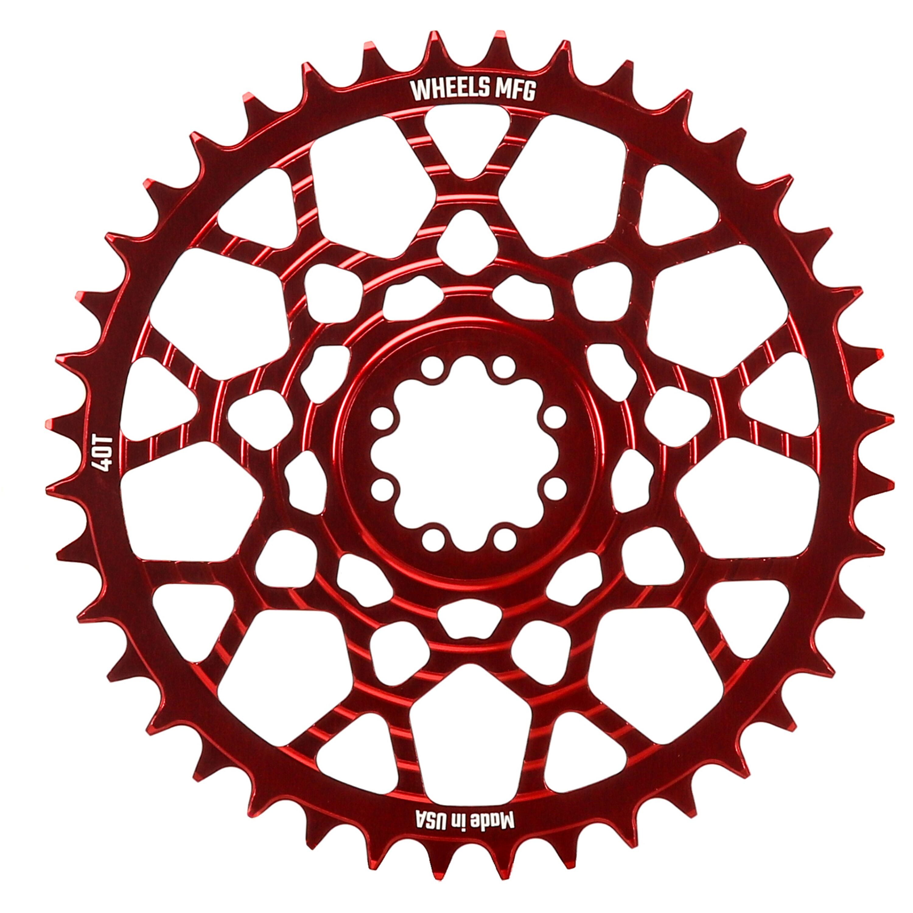 Red, Chainring 40T, SRAM 8-Bolt, 6.5mm Inboard, T-