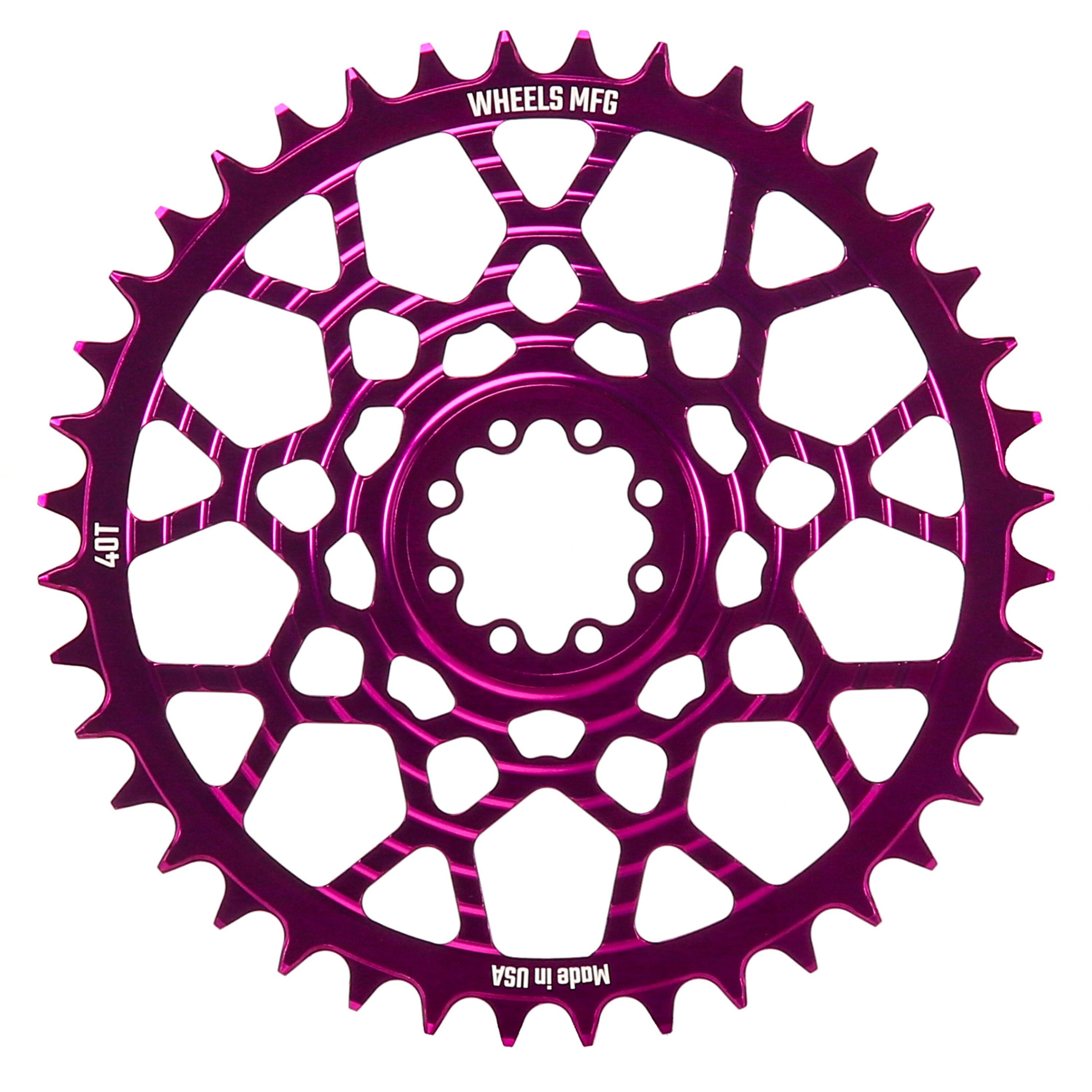 Purple, Chainring 40T, SRAM 8-Bolt, 6.5mm Inboard,