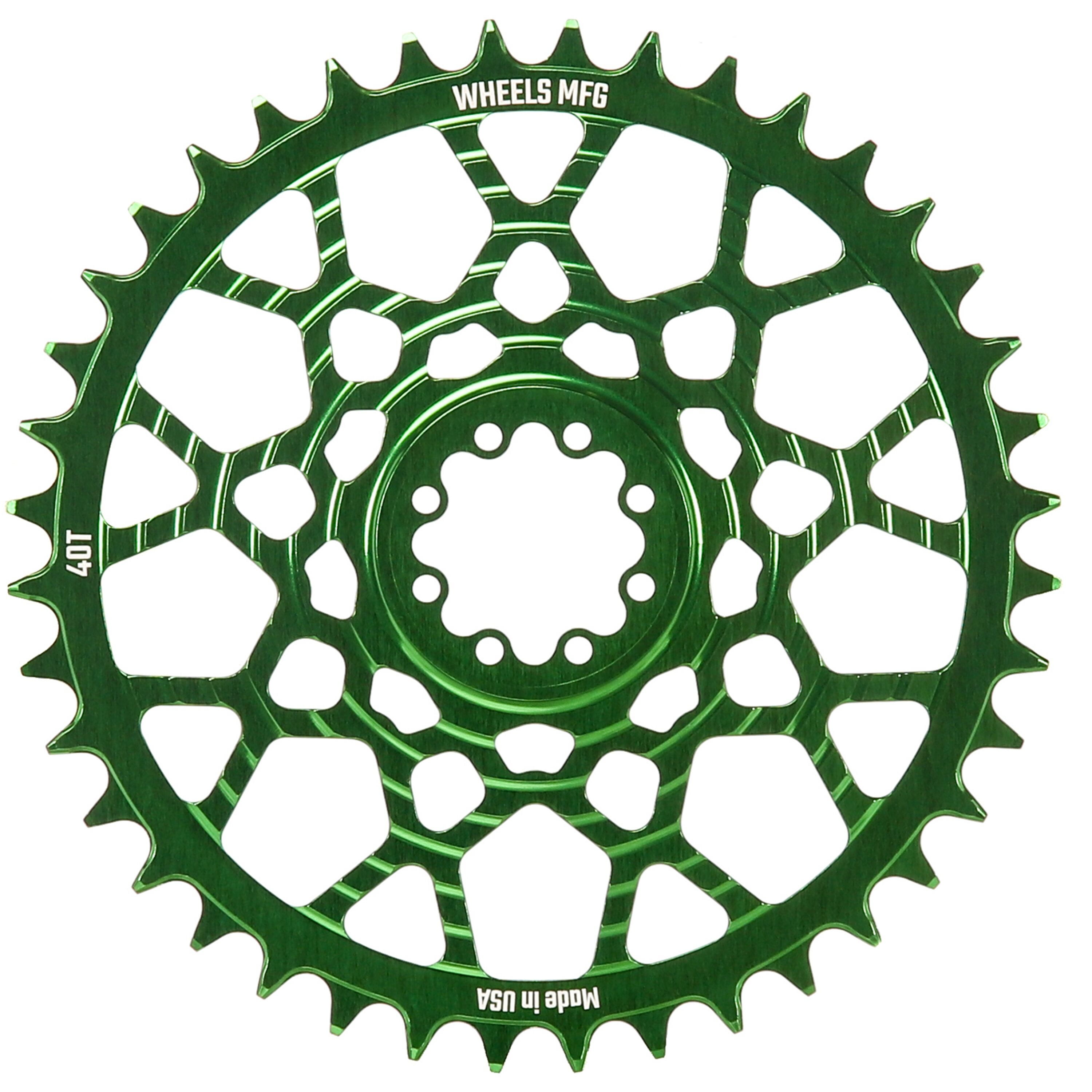 Green, Chainring 40T, SRAM 8-Bolt, 6.5mm Inboard, 