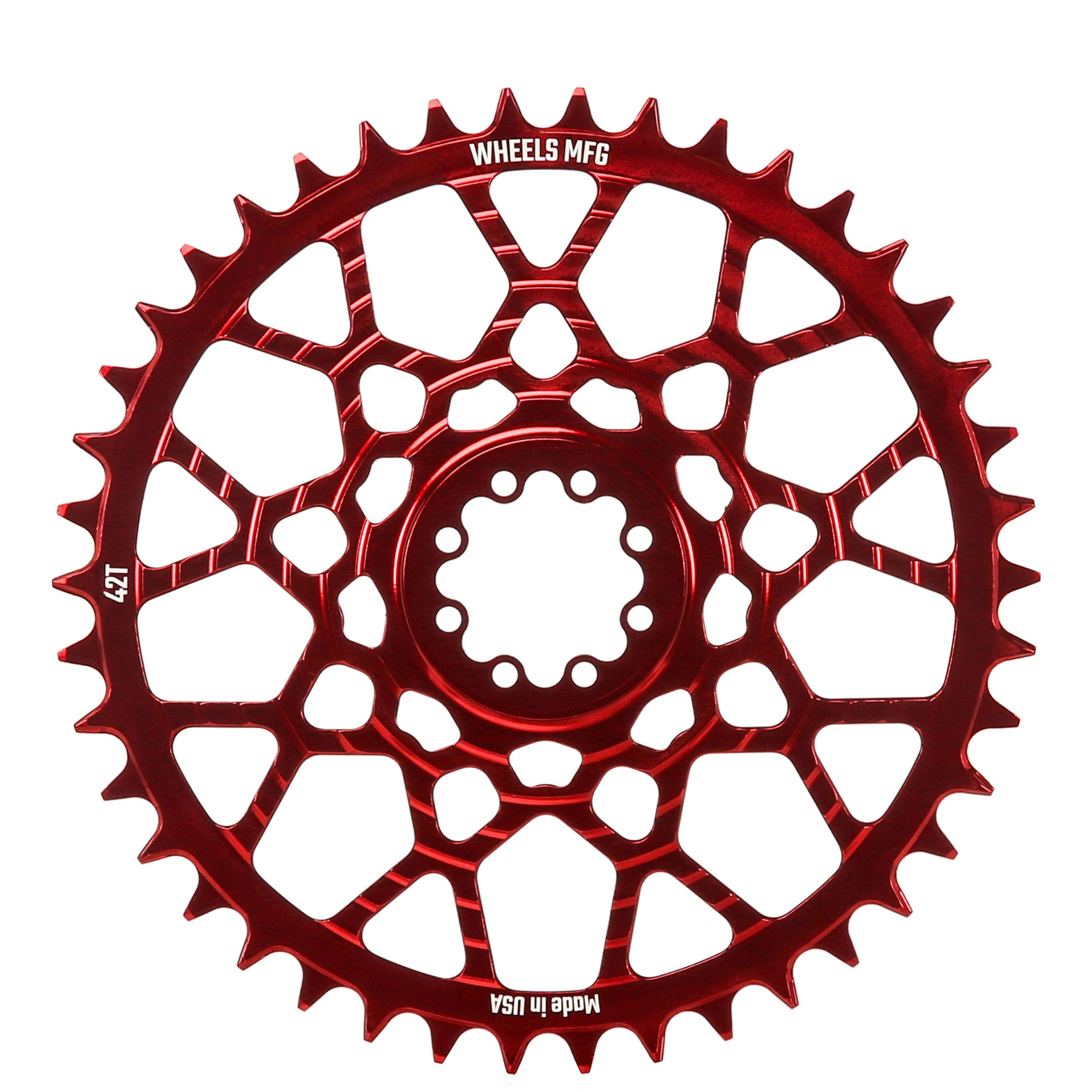 Red, Chainring 42T, SRAM 8-Bolt, 6.5mm Inboard, T-