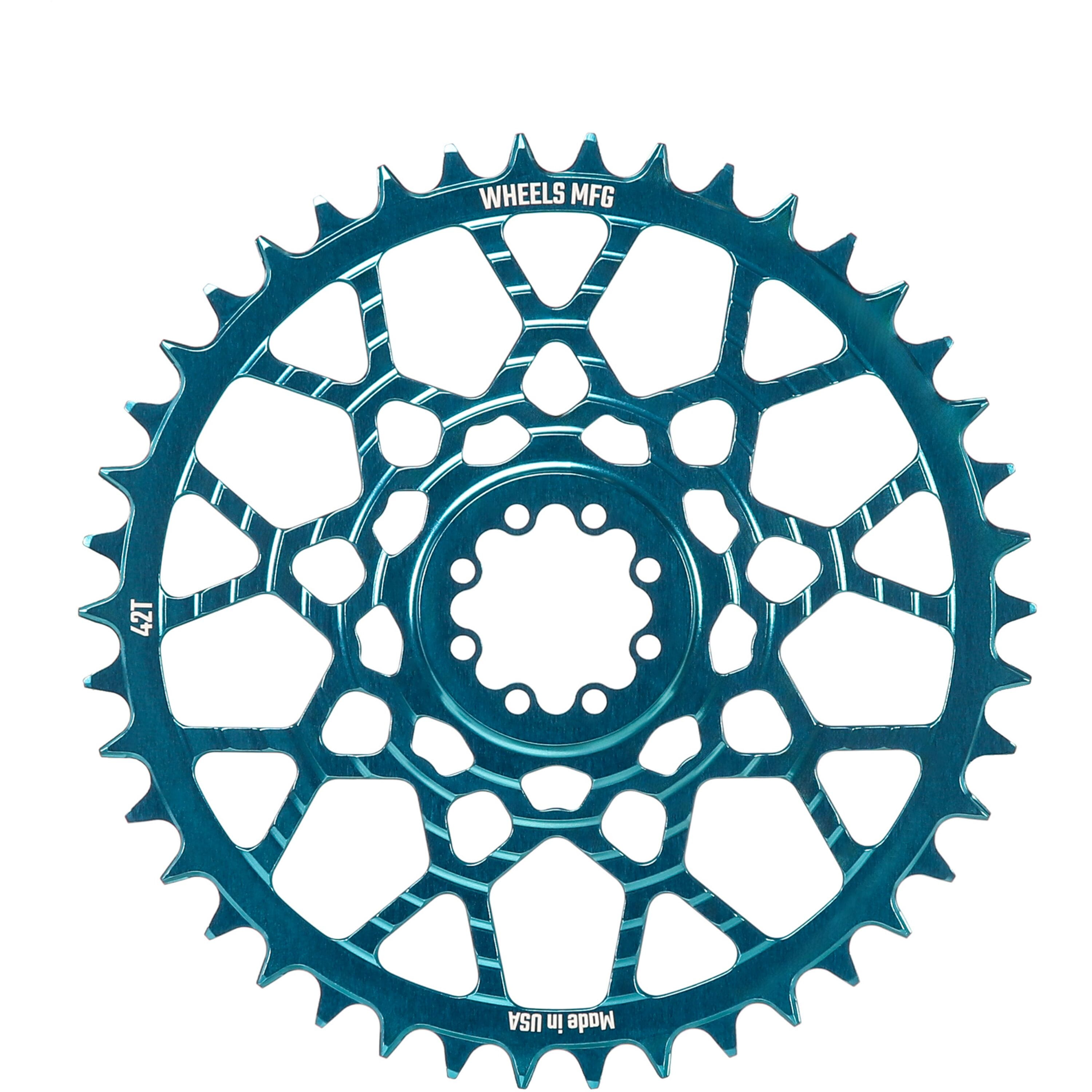 Teal, Chainring 42T, SRAM 8-Bolt, 6.5mm Inboard, T